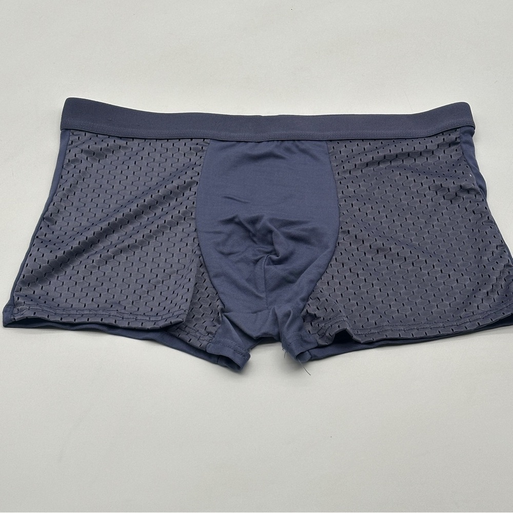 2 Jiyaru Mesh Breathable Men Boxer Briefs Underwear Size‎ 2XL (USA) Blue Navy